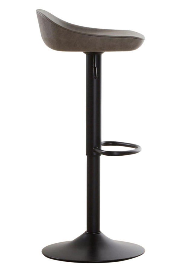 Dalston Brown Grey Set Of Two Leather Effect Bar Stools