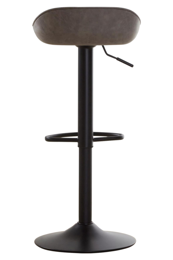 Dalston Brown Grey Set Of Two Leather Effect Bar Stools