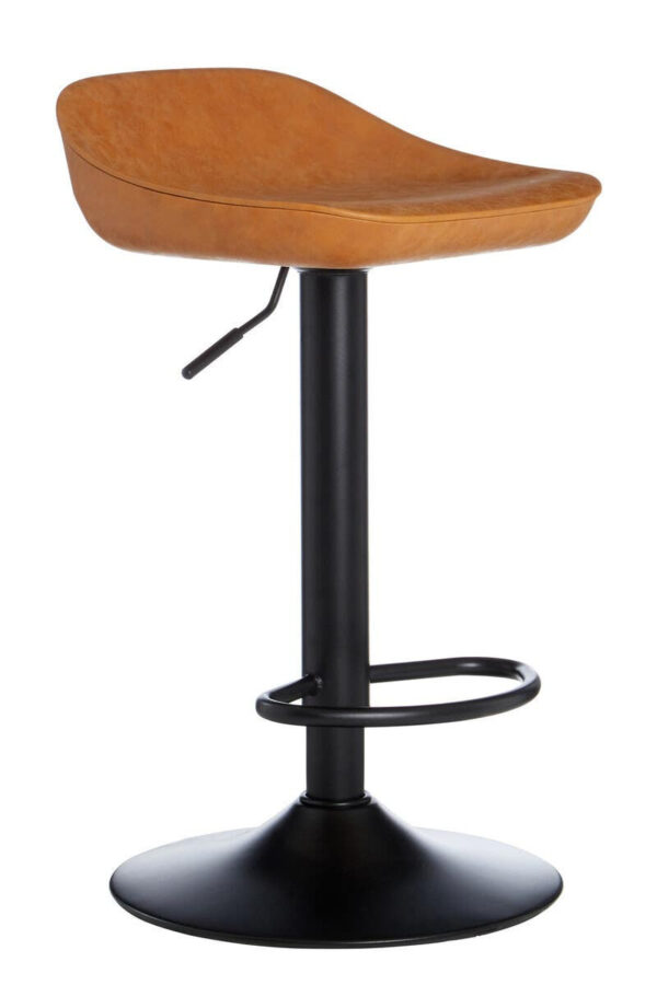Dalston Tan Set Of Two Bar Leather Effect Stools