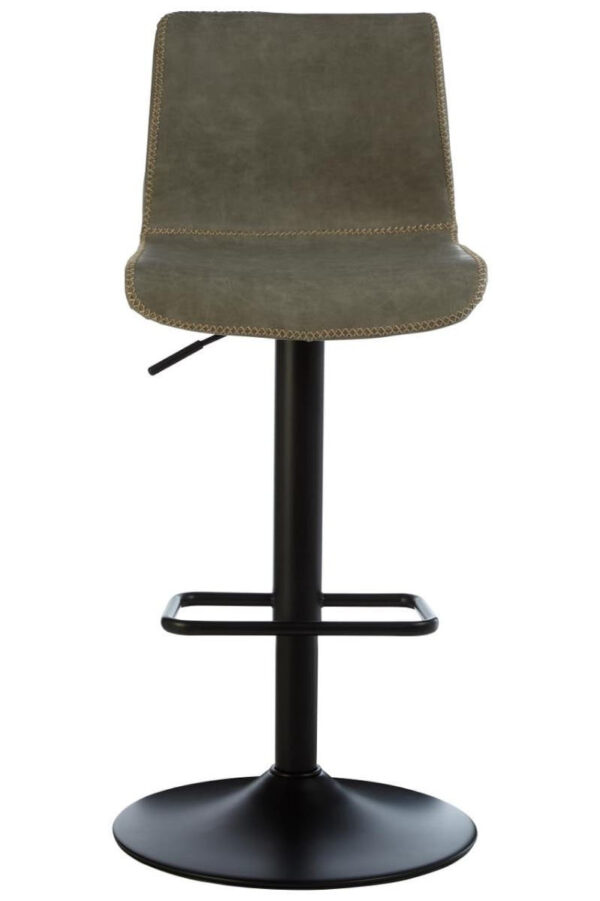 Dalston Brown Grey Set Of Two Leather Effect Bar Chairs