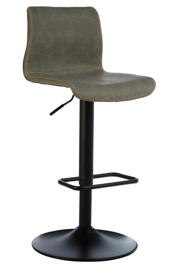 Dalston Brown Grey Set Of Two Leather Effect Bar Chairs