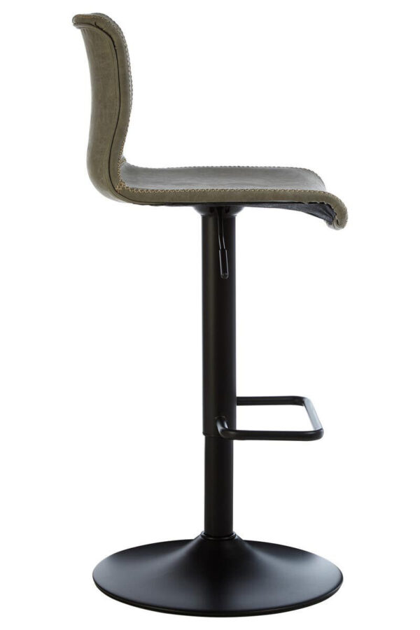 Dalston Brown Grey Set Of Two Leather Effect Bar Chairs