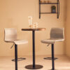 Dalston Brown Grey Set Of Two Leather Effect Bar Chairs
