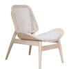 Vinsi Grey Fabric and Washed Elm Wood Chair with Cane Back