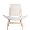 Vinsi Beige Fabric and Washed Elm Wood Chair with Cane Back