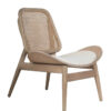 Vinsi Beige Fabric and Washed Elm Wood Chair with Cane Back