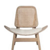 Vinsi Beige Fabric and Washed Elm Wood Chair