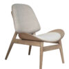 Vinsi Beige Fabric and Washed Elm Wood Chair