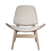 Vinsi Beige Fabric and Washed Elm Wood Chair with Cane Back