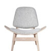 Vinsi Beige Fabric and Washed Elm Wood Chair with Cane Back