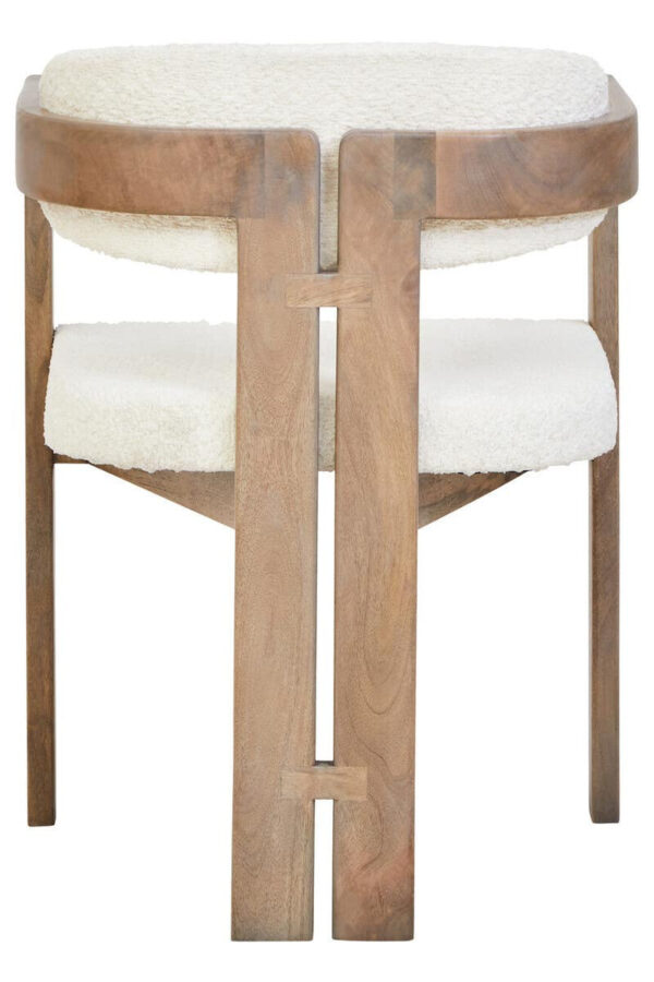 Torello Boucle Fabric and Grey Finish Mango Wood Wood Dining Chair