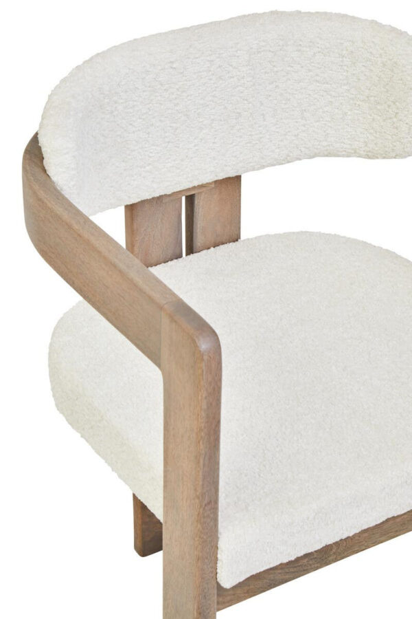 Torello Boucle Fabric and Grey Finish Mango Wood Wood Dining Chair