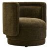 Drake Forest Green Chenille Effect Curved Chair