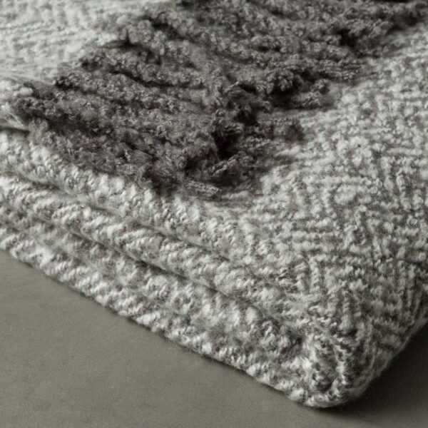 Herringbone Faux Mohair Throw