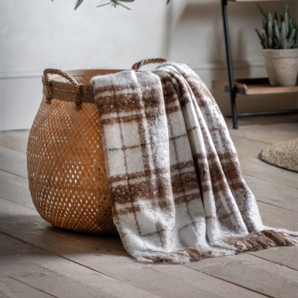 DF-GAL-5056693503019-2-1 Check Faux Mohair Throw