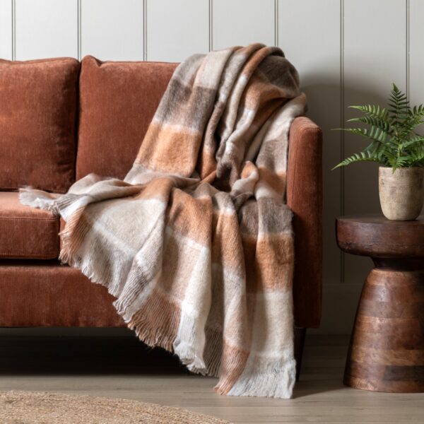 DF-GAL-5056693553809-3-1 Check Faux Mohair Throw