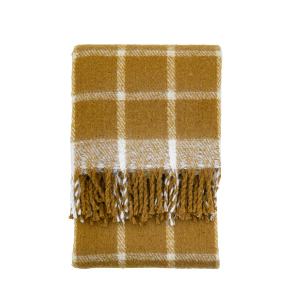 Poly Faux Mohair Check Throw
