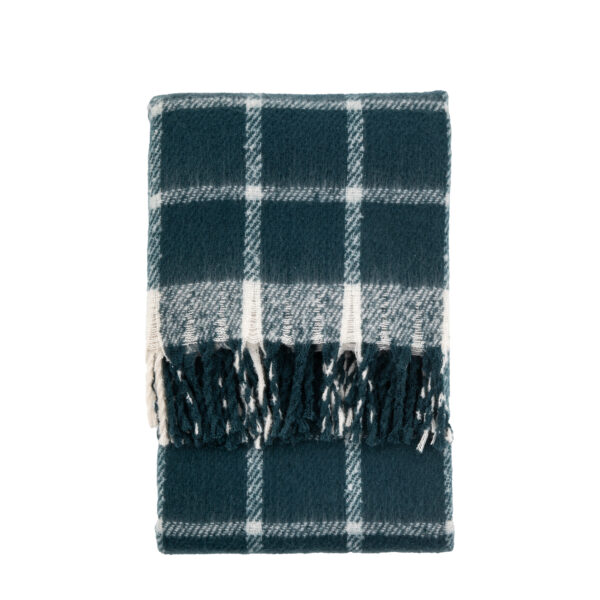 Poly Faux Mohair Check Throw