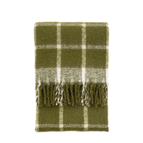 Poly Faux Mohair Check Throw