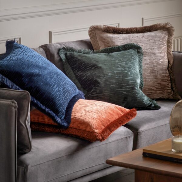 Cut Velvet Fringe Cushion