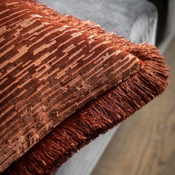 Cut Velvet Fringe Cushion