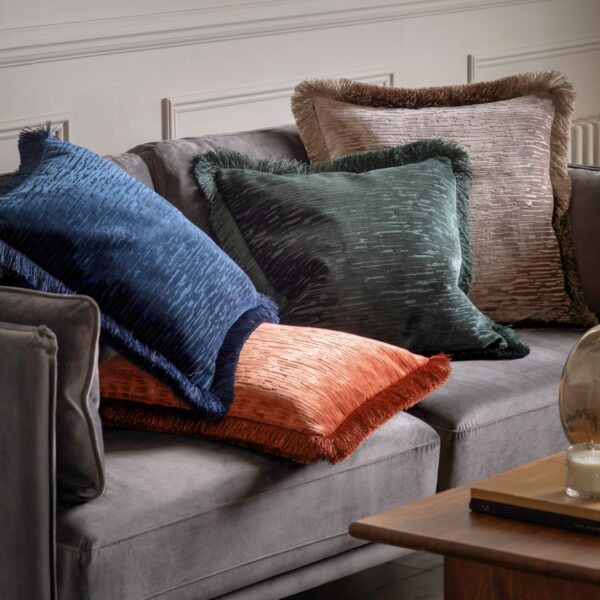 Cut Velvet Fringe Cushion