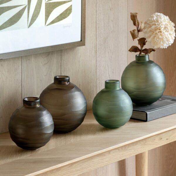 Bevelled Glass Globe Vase