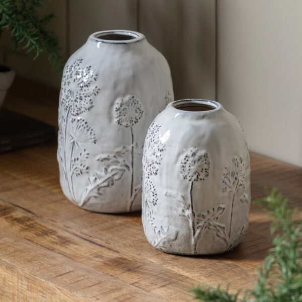 Meadow Embossed Ceramic Vase