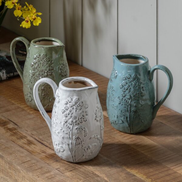 DF-GAL-5056693592013-3 Meadow Embossed Ceramic Jug