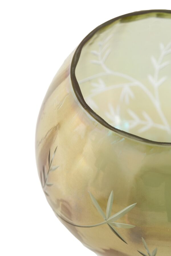 Floral Etched Iridescent Tealight Holder