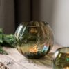 Floral Etched Iridescent Tealight Holder