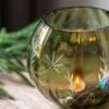 Floral Etched Iridescent Tealight Holder