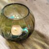 Floral Etched Iridescent Tealight Holder