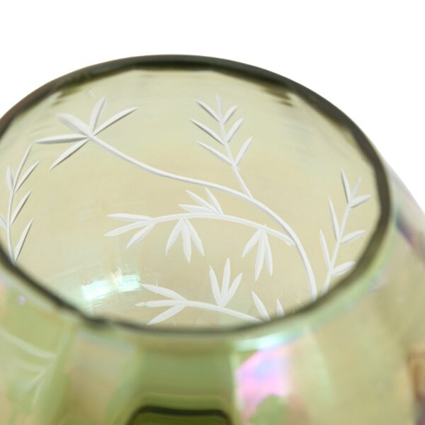 Floral Etched Iridescent Tealight Holder