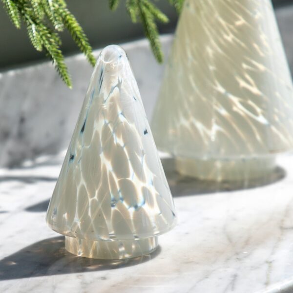 White Confetti Glass Tree Decoration