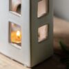 DF-GAL-5056693599050-2 Pearly White Houses Tealight Holder