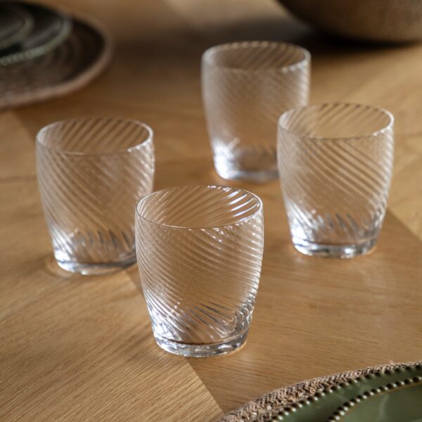 Swirl Tumbler Glass 4pk