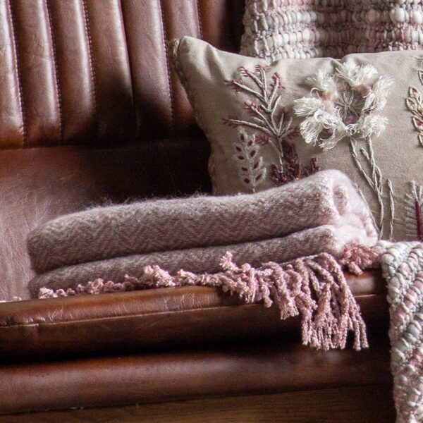 Herringbone Faux Mohair Throw