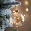 Feather Etched Bauble with LED