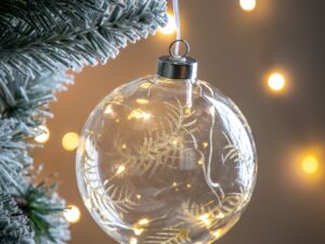 Feather Etched Bauble with LED