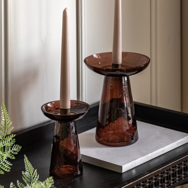 DF-GAL-5061087250127-2 Denia Glass Candle Holder Set of 2