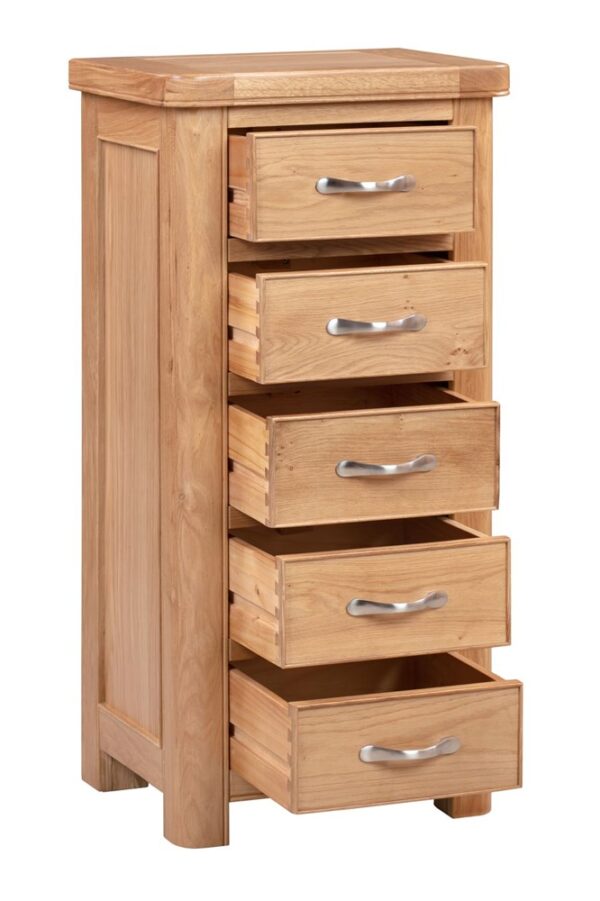 Chatsworth Oak 5 Drawer Tall Chest