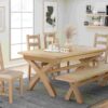 DF-PAP-144-34_144-34-Foxington-Oak-Cross-Leg-180-Extending-Dining-Table-feature-1-r Foxington Oak 180/240 Cross Leg Dining Table