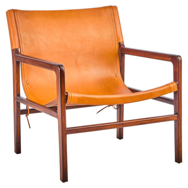 Inca Brown Leather Sling Chair Seconds