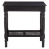 Heritage Black Wooden Side Table with Lower Shelf