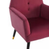 Loretta Stone Velvet Chair With Black Wood And Gold Finish Legs