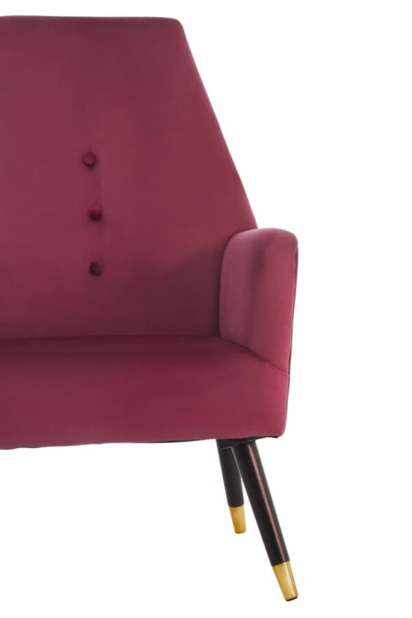 Loretta Stone Velvet Chair With Black Wood And Gold Finish Legs
