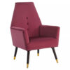 Loretta Stone Velvet Chair With Black Wood And Gold Finish Legs
