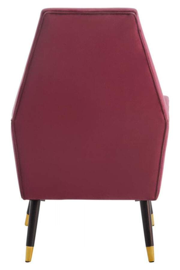 Loretta Stone Velvet Chair With Black Wood And Gold Finish Legs